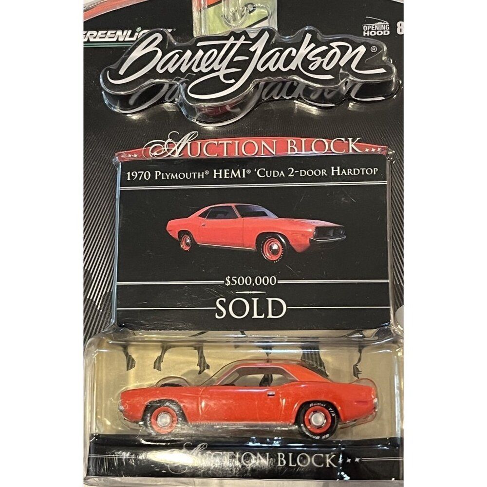 Greenlight Barrett Jackson Auction Block 1970 Plymouth HEMI Cuda 2 Door Hardtop - Picture 2 of 3